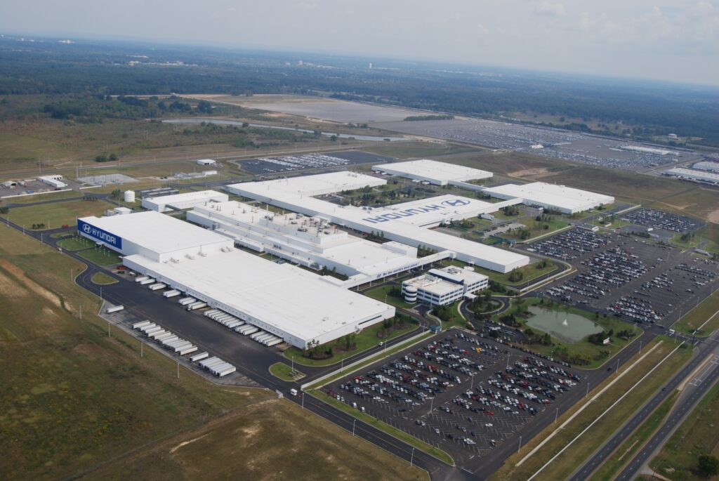 Aerial view of Hyundai Motor Manufacturing Alabama in Montgomery